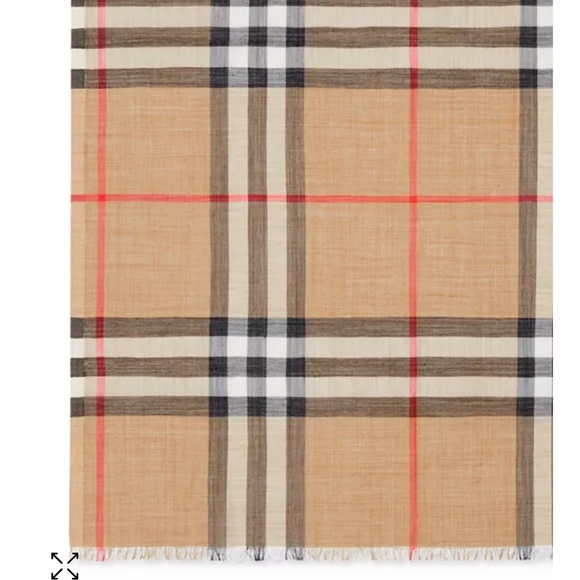Burberry Lightweight Giant Check Gauze Scarf - Picture 3 of 6